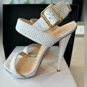 Giuseppe White snake heels